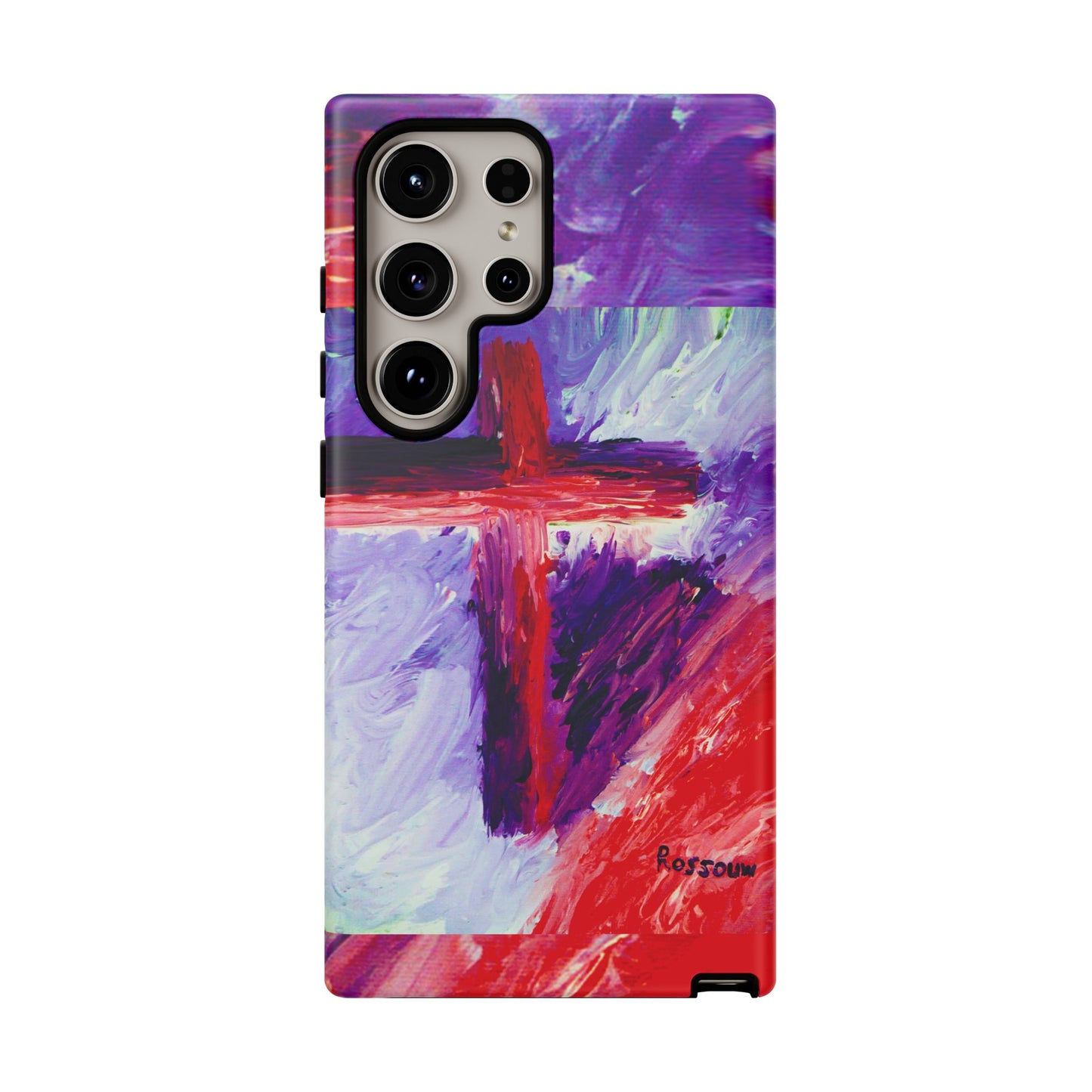 "Candy Skies - Divine Cross Protective Phone Case – Dual Layer Protection"