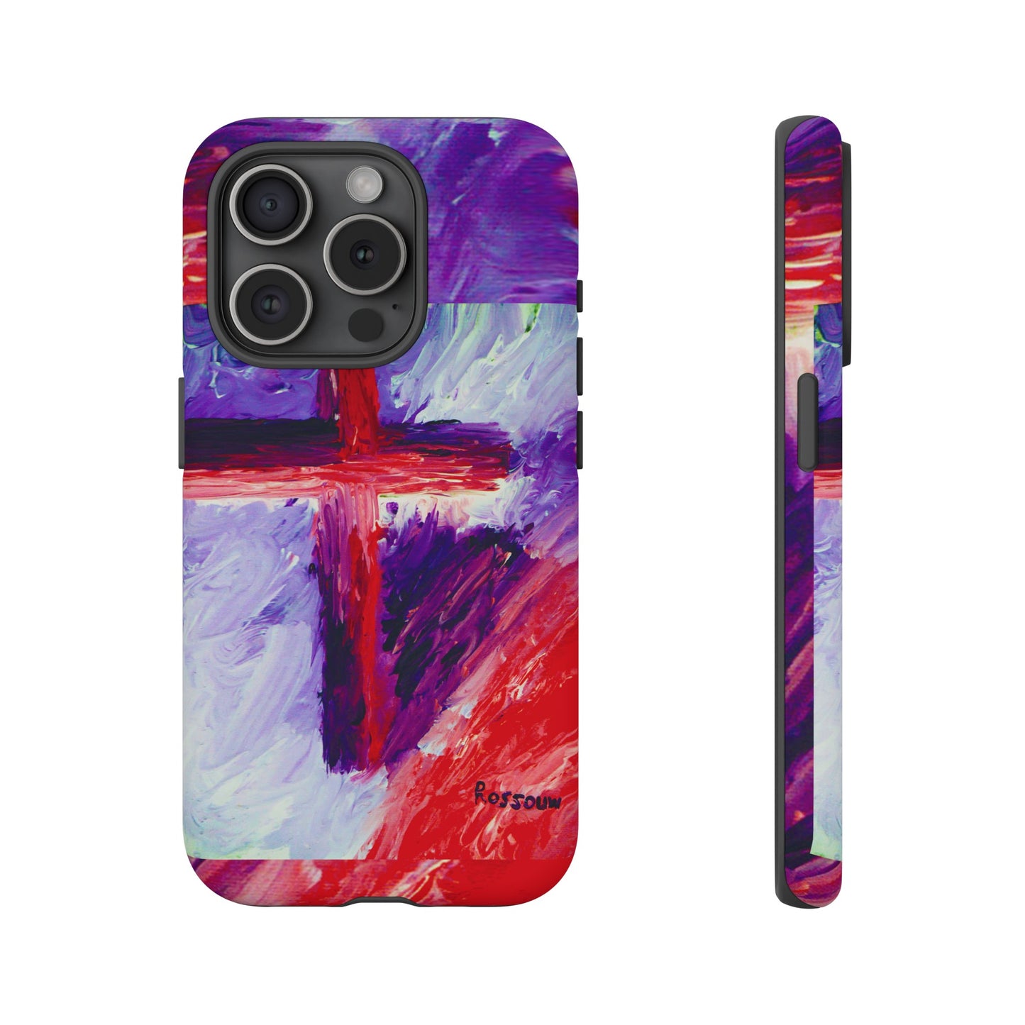 "Candy Skies - Divine Cross Protective Phone Case – Dual Layer Protection"