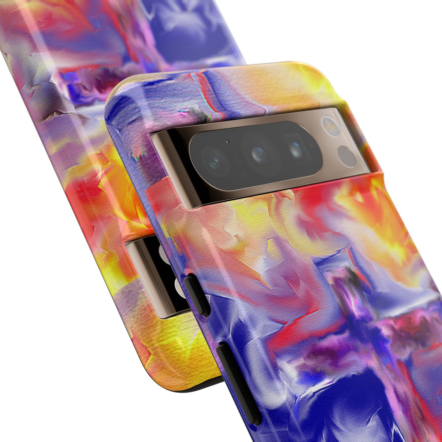 "Golden Rainbow - Divine Cross Protective Phone Case"