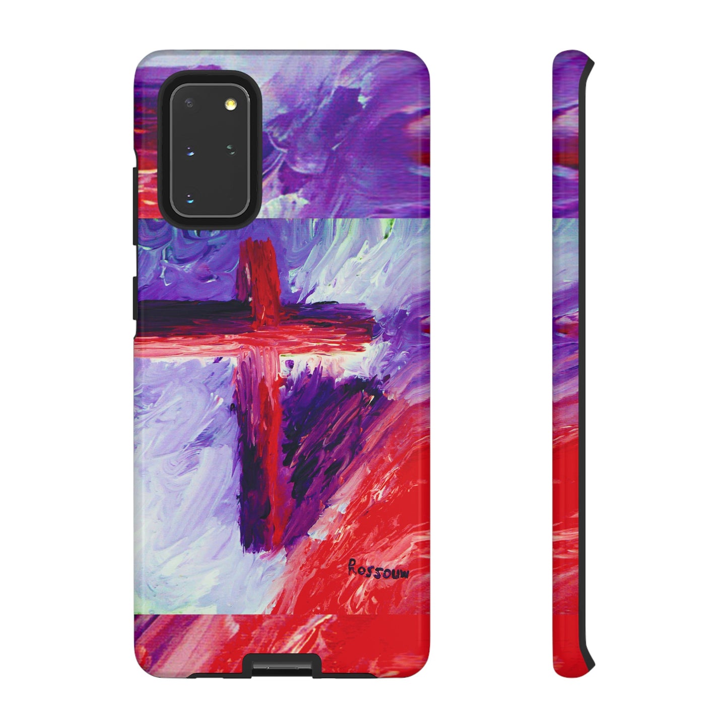 "Candy Skies - Divine Cross Protective Phone Case – Dual Layer Protection"