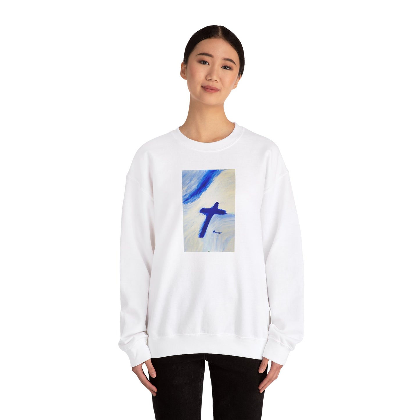 "Songbird - Enlightened Spirit Crewneck Sweatshirt – Cross Painting”