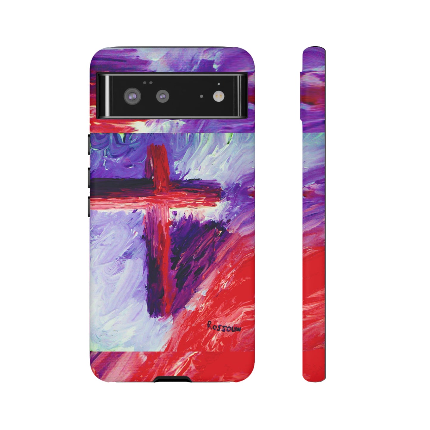 "Candy Skies - Divine Cross Protective Phone Case – Dual Layer Protection"