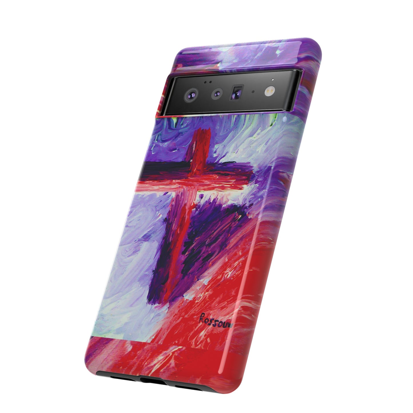 "Candy Skies - Divine Cross Protective Phone Case – Dual Layer Protection"