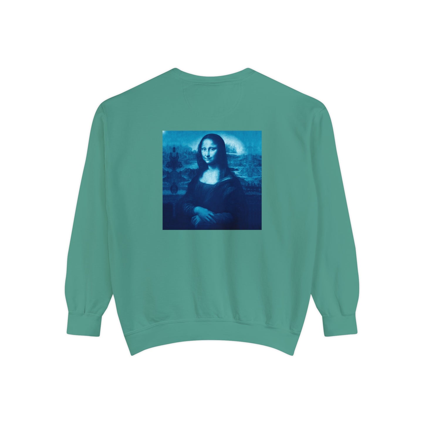 Mona Lisa (blue): Luxurious Unisex Garment-Dyed Sweatshirt