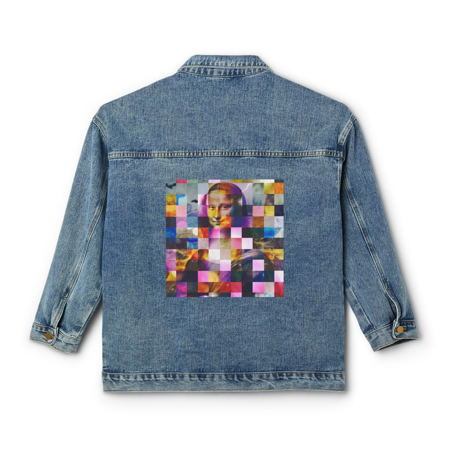 Mona Lisa Women's Denim Jacket: Oversized with Artistic Flair