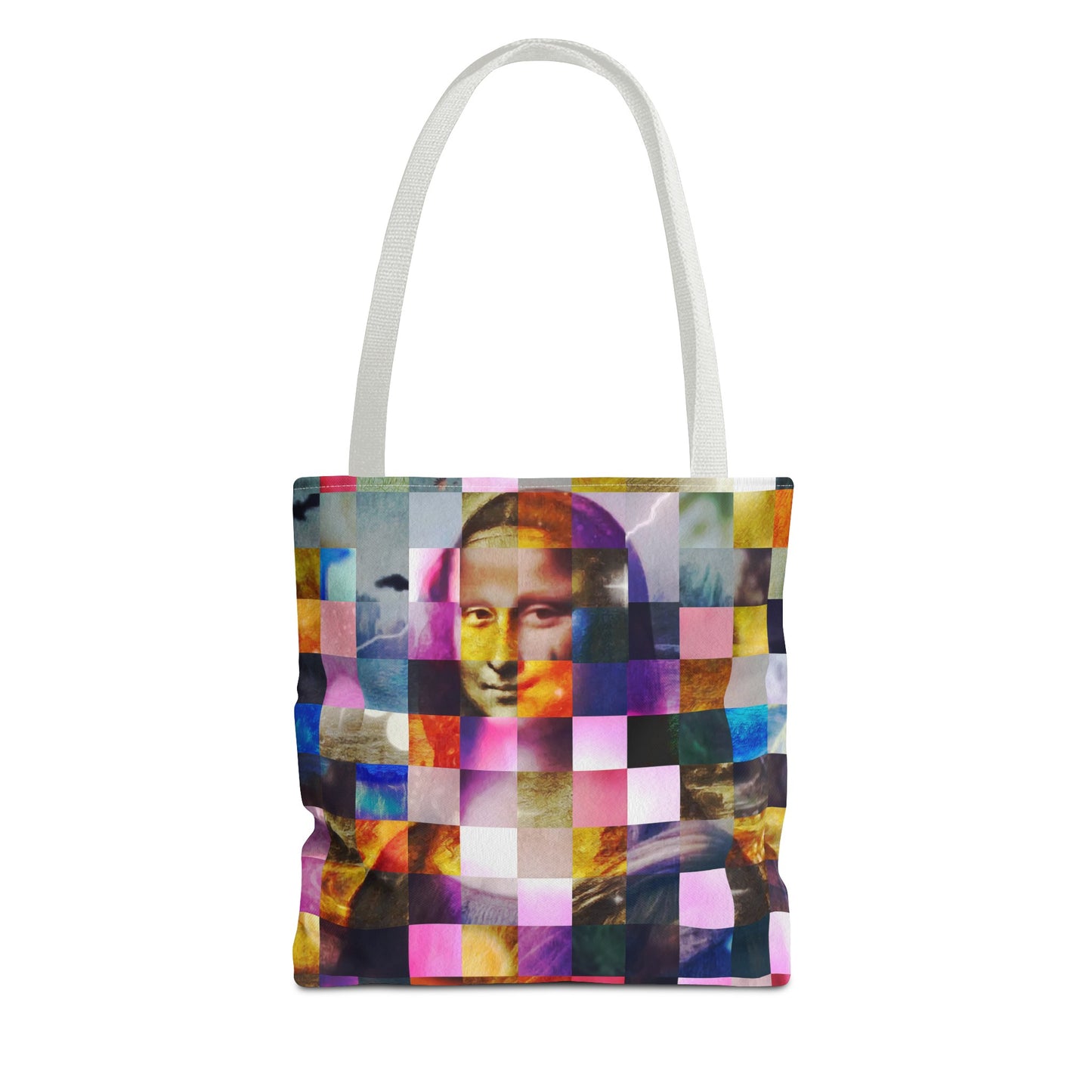 Mona Lisa (In Lights) Tote Bags - Vibrant Designer Fashion with Iconic Artistry