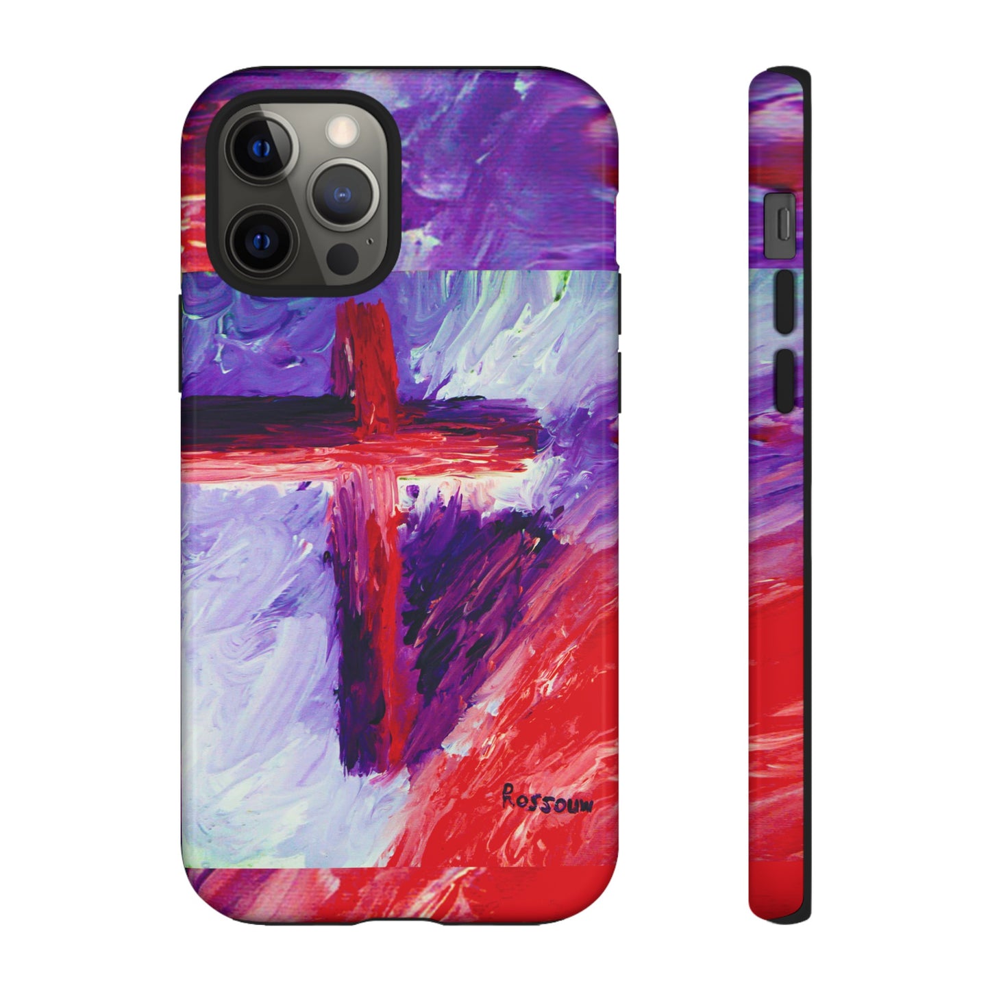 "Candy Skies - Divine Cross Protective Phone Case – Dual Layer Protection"