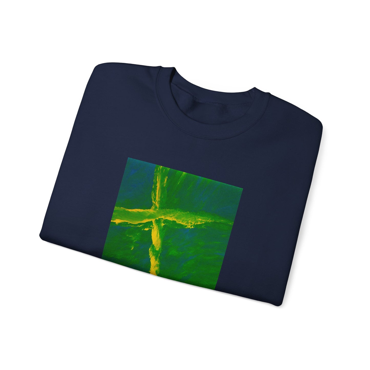 "Flight Of The Heart - Enlightened Spirit Crewneck Sweatshirt – Spiritual Cross Art Painting”