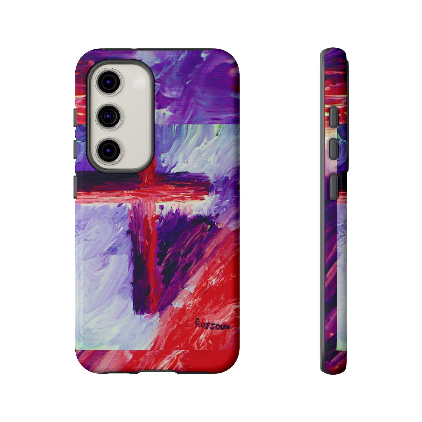 "Candy Skies - Divine Cross Protective Phone Case – Dual Layer Protection"