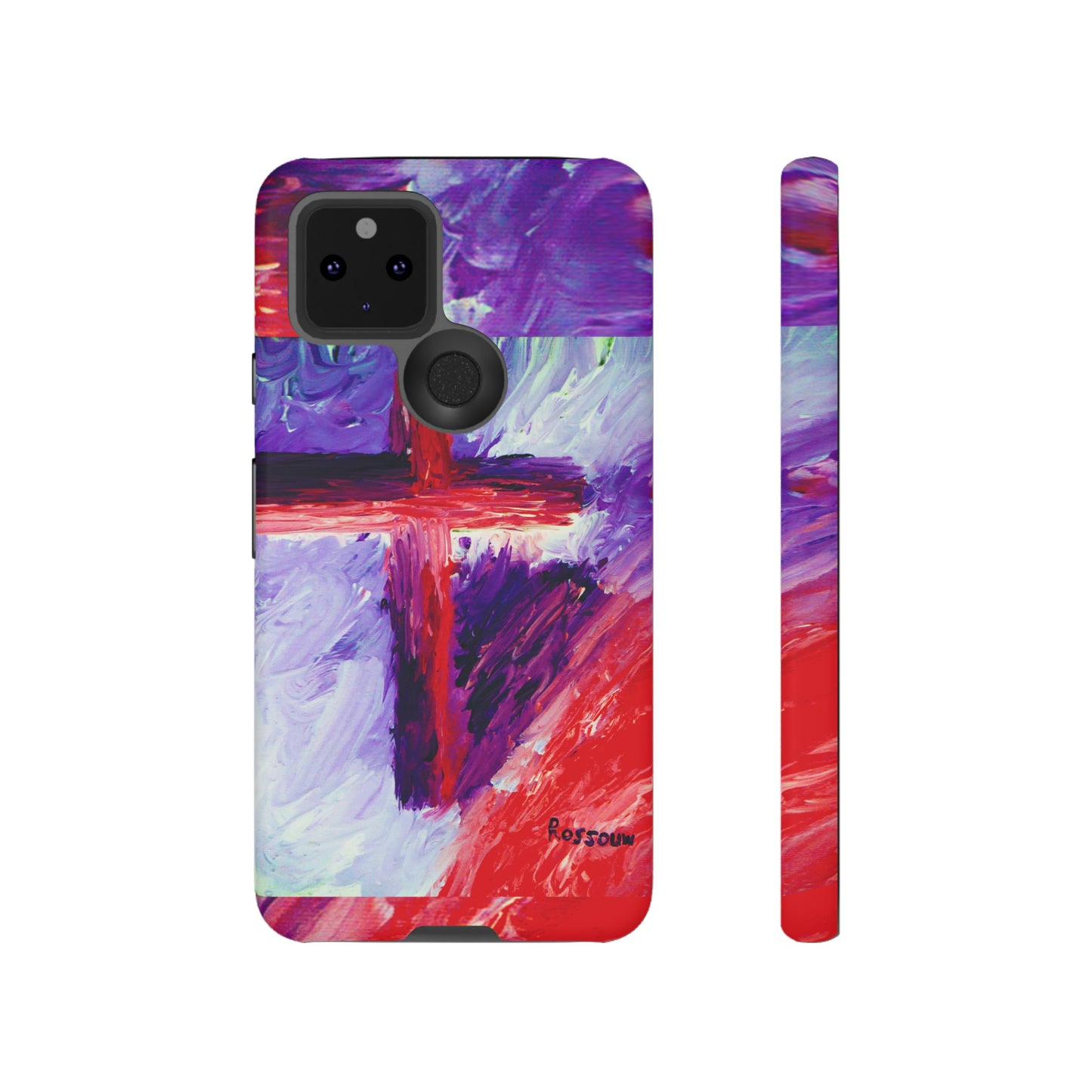 "Candy Skies - Divine Cross Protective Phone Case – Dual Layer Protection"