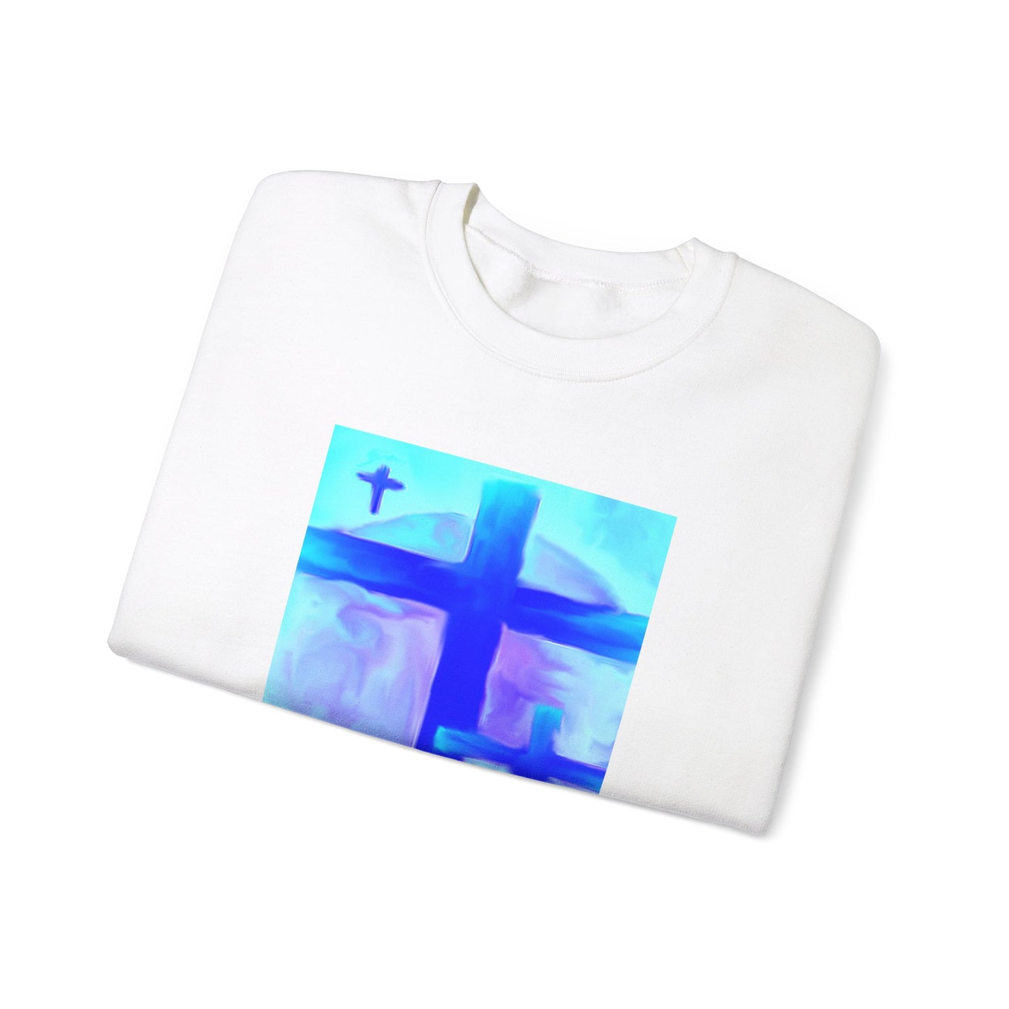 "Dream Visions - Enlightened Spirit Crewneck Sweatshirt – Spiritual Cross Art Painting”