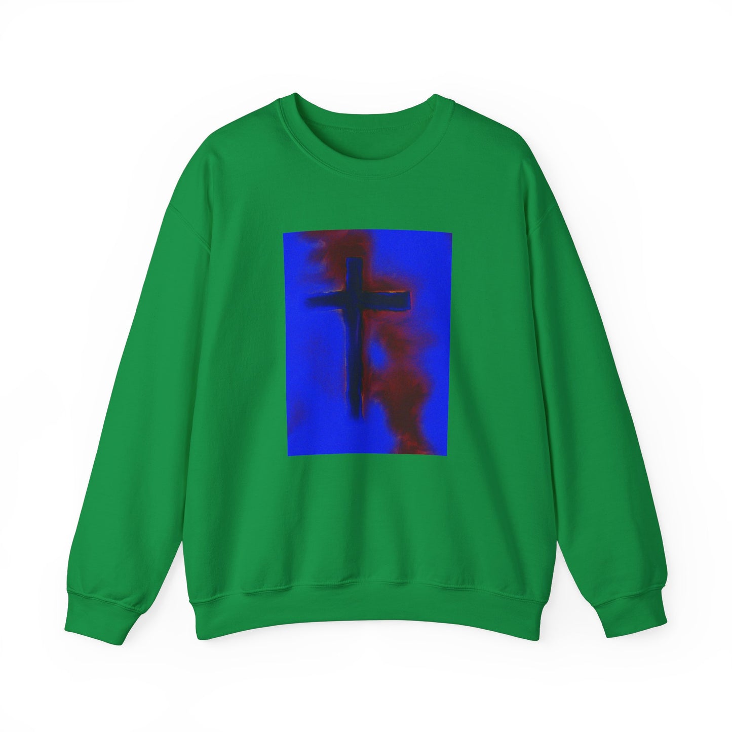 "Rise Up - Enlightened Spirit Crewneck Sweatshirt – Spiritual Cross Painting”