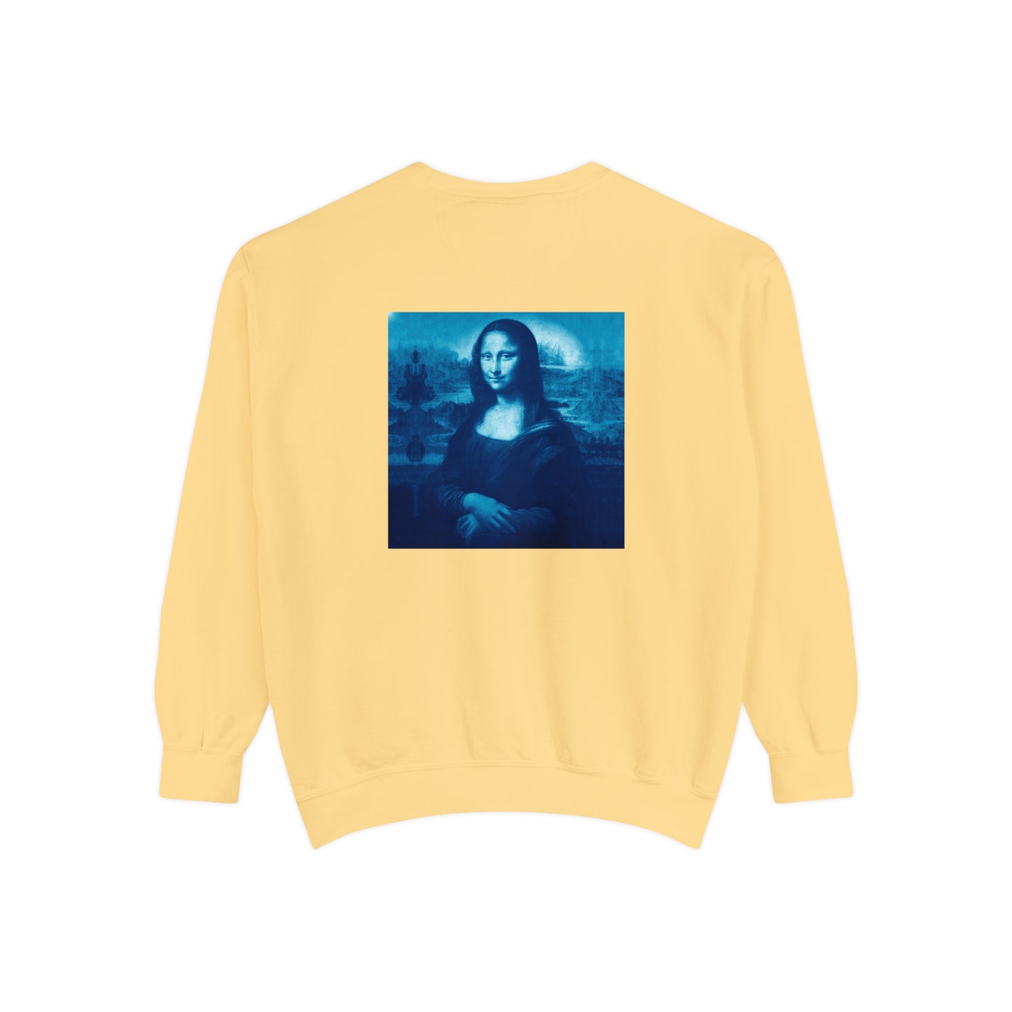 Mona Lisa (blue): Luxurious Unisex Garment-Dyed Sweatshirt