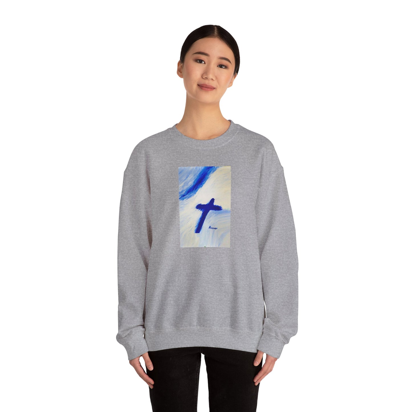 "Songbird - Enlightened Spirit Crewneck Sweatshirt – Cross Painting”