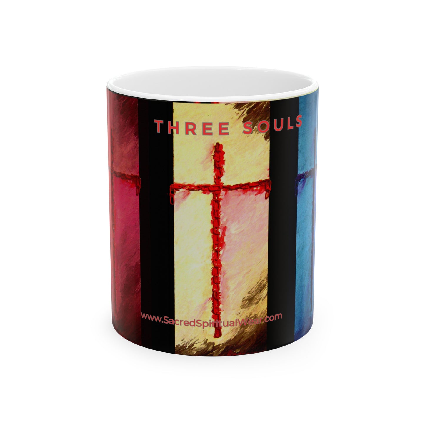 “Three Souls - Inspirational Coffee Mugs – Cross Art (11oz, 15oz)"