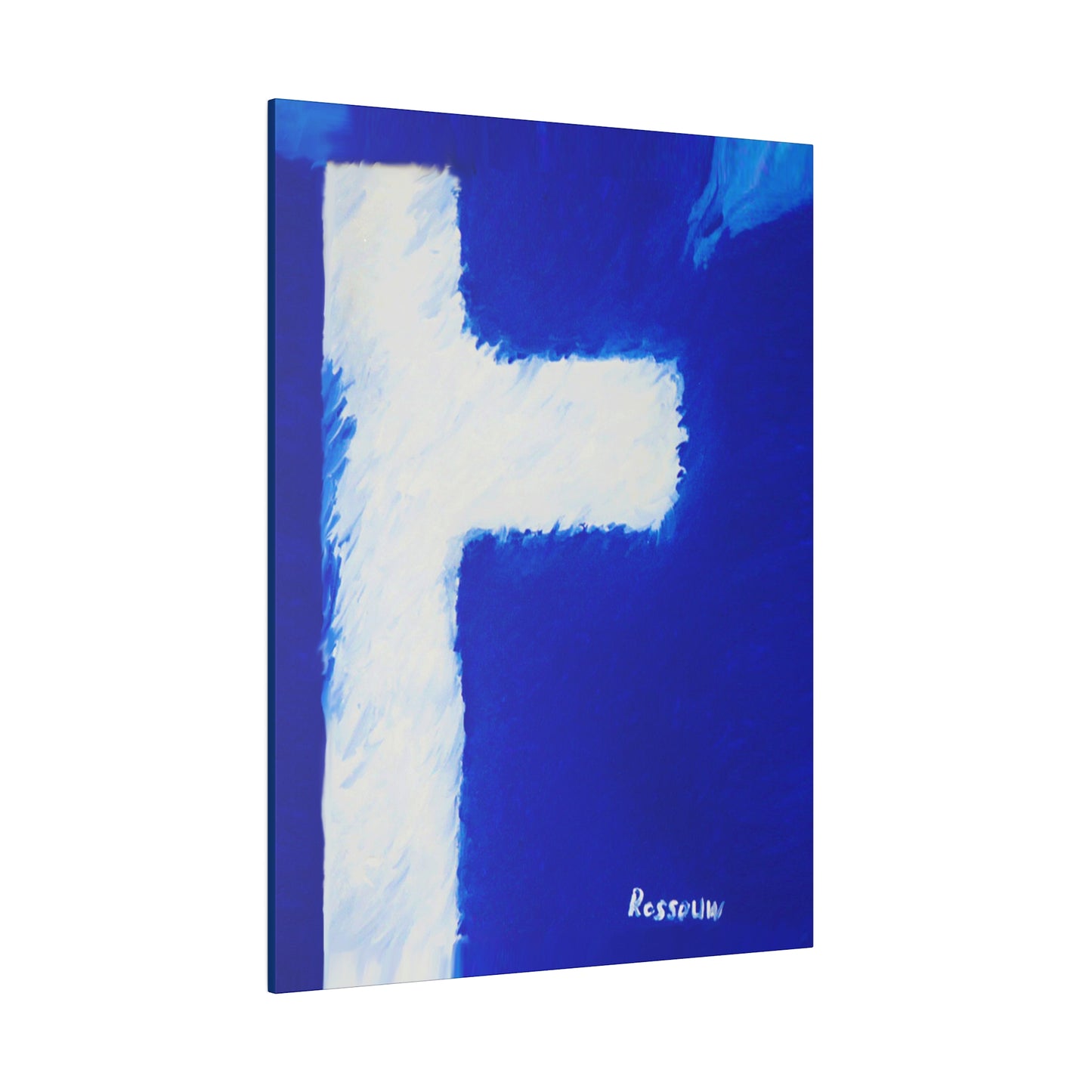 "Powerful Cross Painting - Inspirational Art by Rossouw on Matte Canvas"