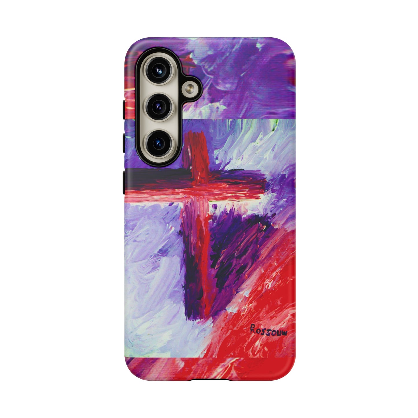 "Candy Skies - Divine Cross Protective Phone Case – Dual Layer Protection"