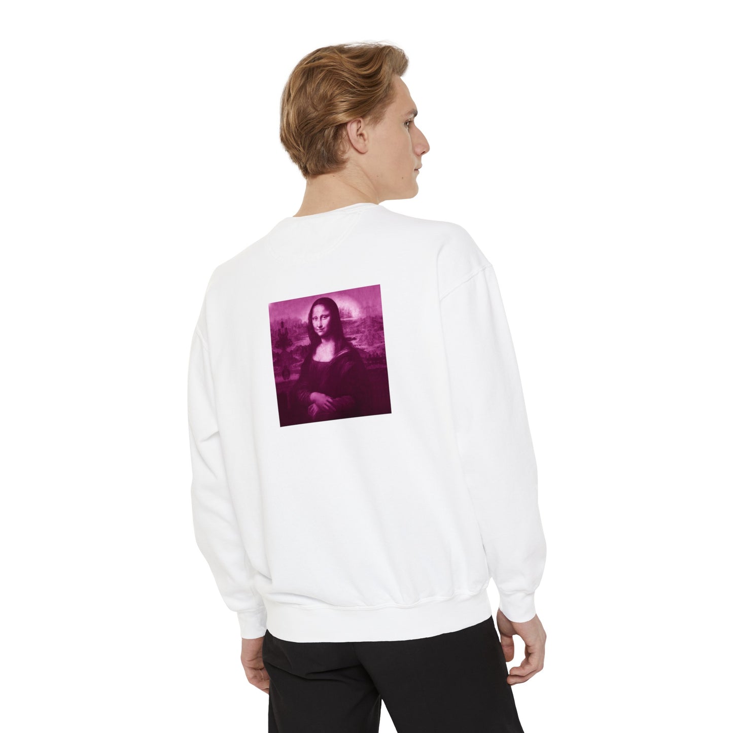 Mona Lisa (Pink): Luxurious Unisex Garment-Dyed Sweatshirt