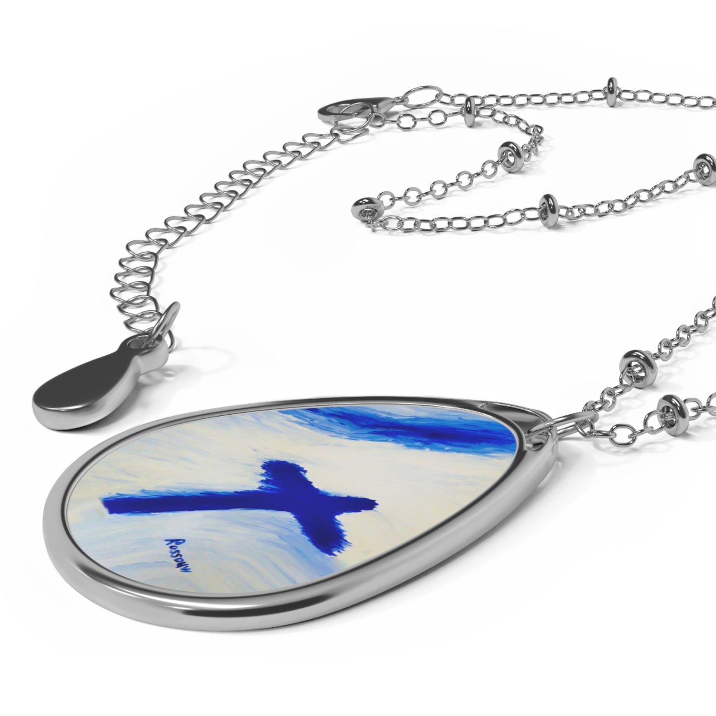 Songbird - Inspirational Ellipse Pendant – Spiritual Art Necklace by Rossouw