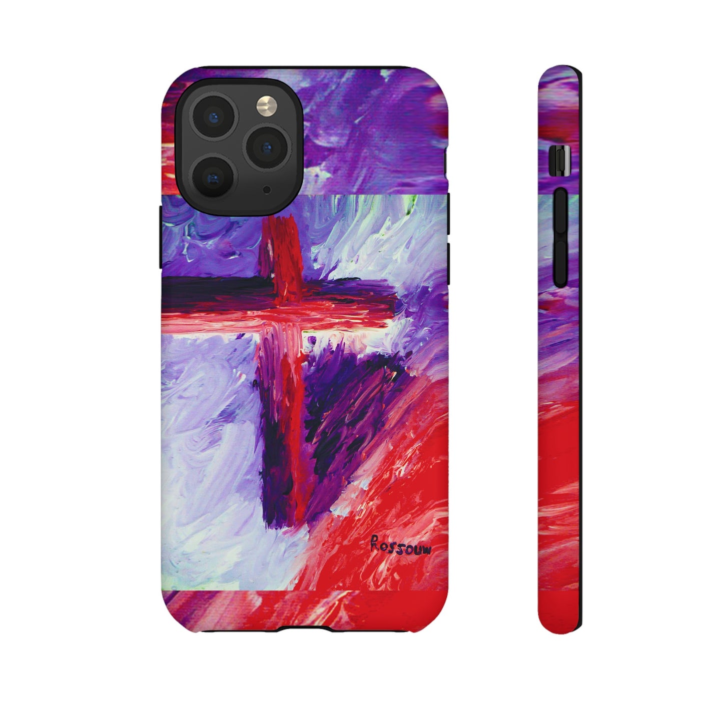 "Candy Skies - Divine Cross Protective Phone Case – Dual Layer Protection"