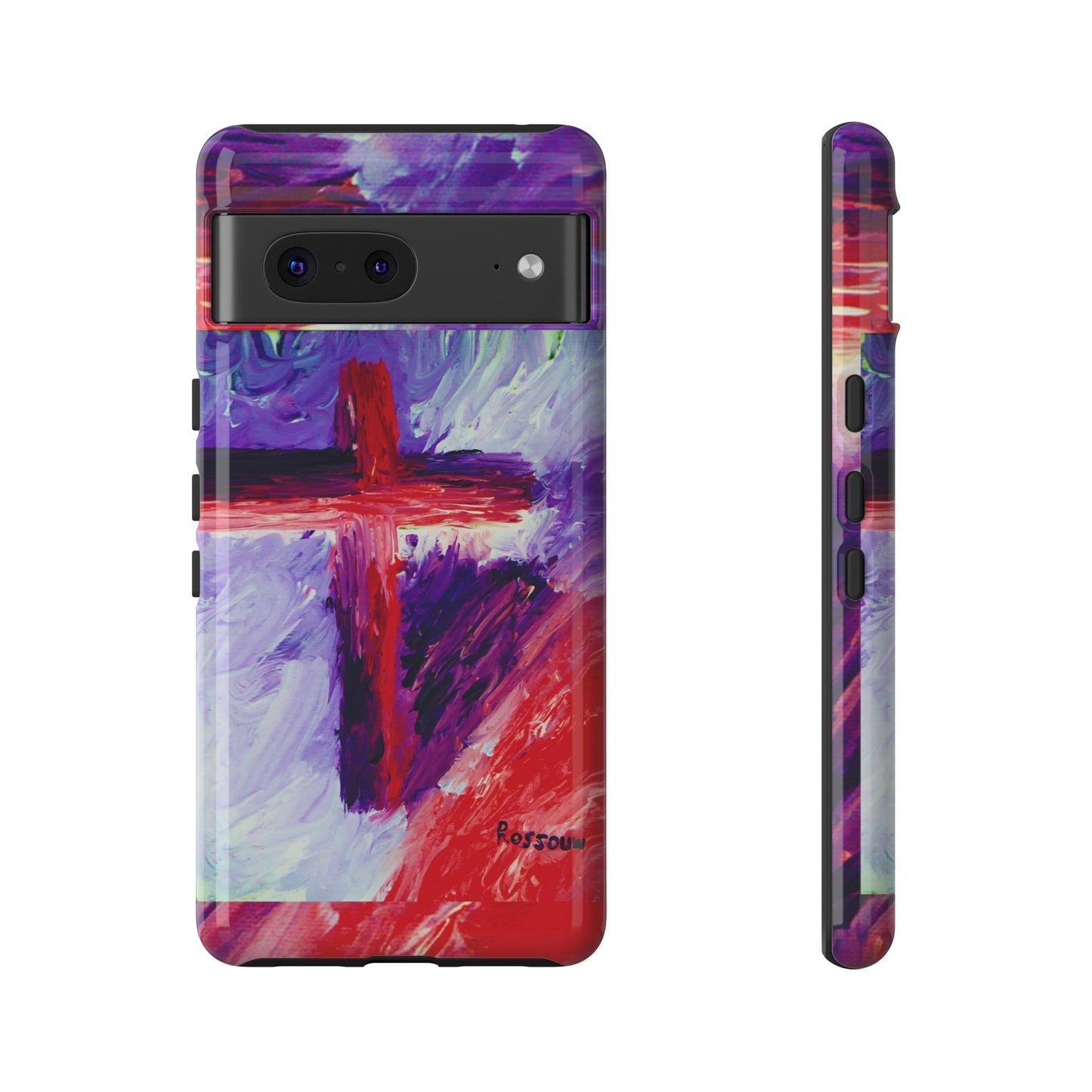 "Candy Skies - Divine Cross Protective Phone Case – Dual Layer Protection"