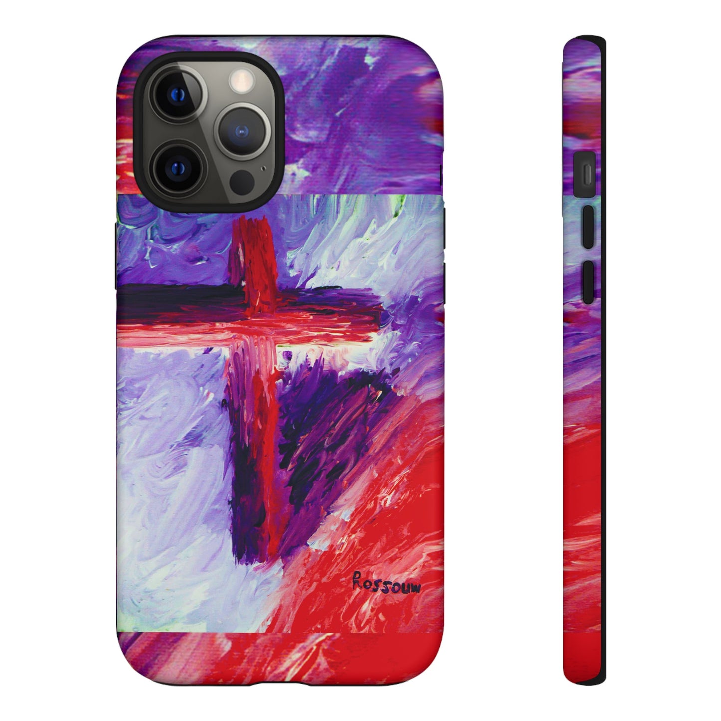 "Candy Skies - Divine Cross Protective Phone Case – Dual Layer Protection"