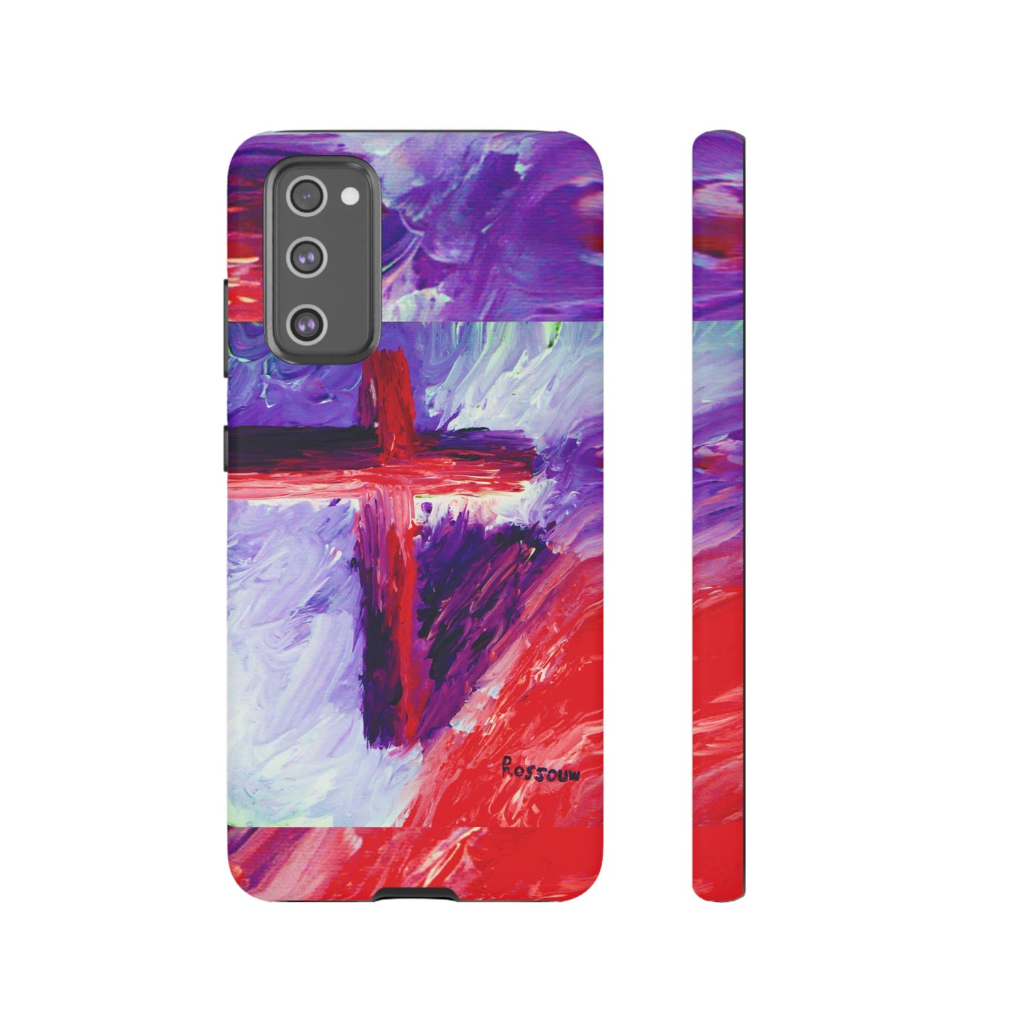 "Candy Skies - Divine Cross Protective Phone Case – Dual Layer Protection"