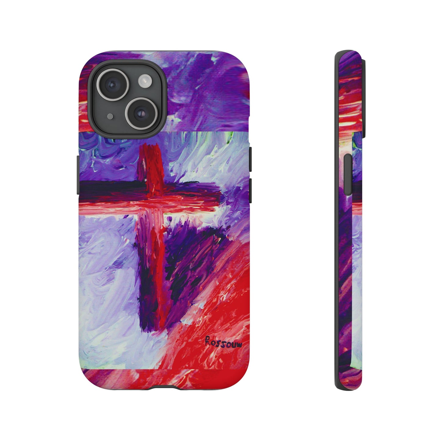 "Candy Skies - Divine Cross Protective Phone Case – Dual Layer Protection"