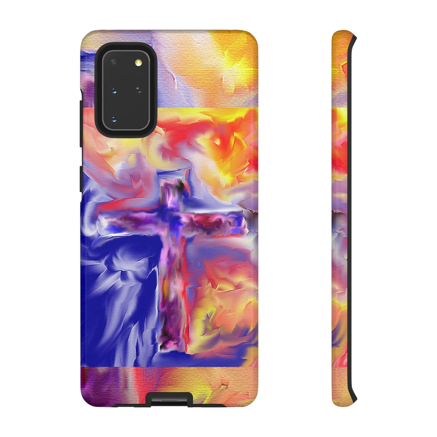 "Golden Rainbow - Divine Cross Protective Phone Case"