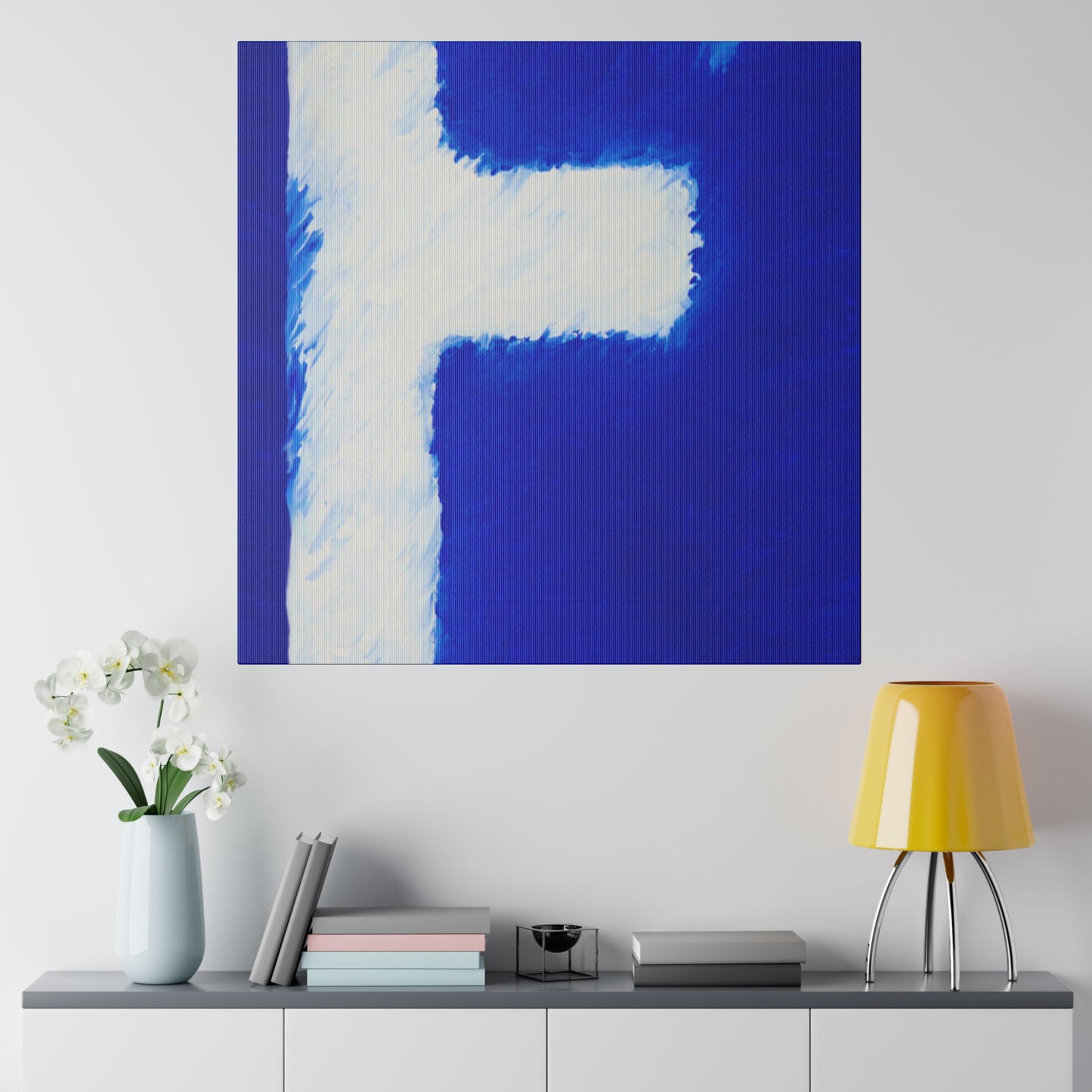 "Powerful Cross Painting - Inspirational Art by Rossouw on Matte Canvas"