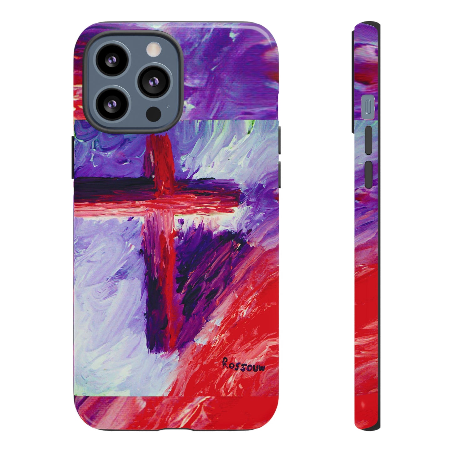 "Candy Skies - Divine Cross Protective Phone Case – Dual Layer Protection"