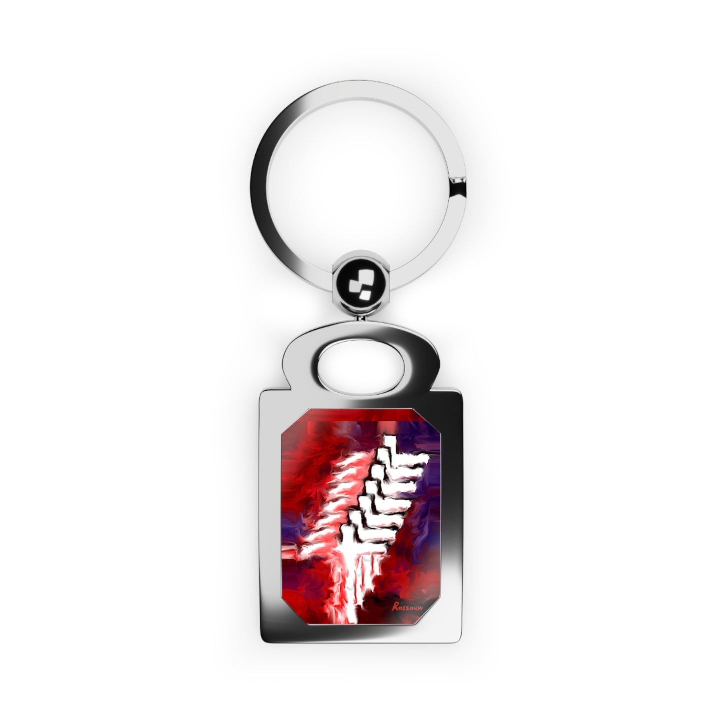 "Beyond The Shadows- Photo Keyring With Cross Art"