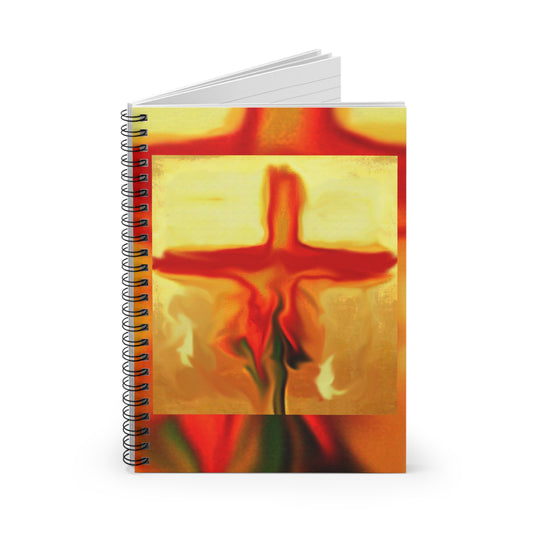 "Rose Petals - Inspirational Cross Art Spiral Notebook by Rossouw – Perfect for Reflection & Journaling"