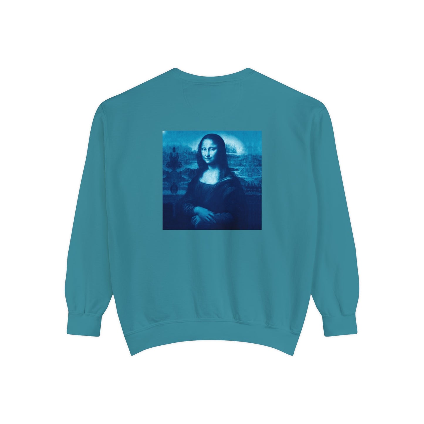 Mona Lisa (blue): Luxurious Unisex Garment-Dyed Sweatshirt