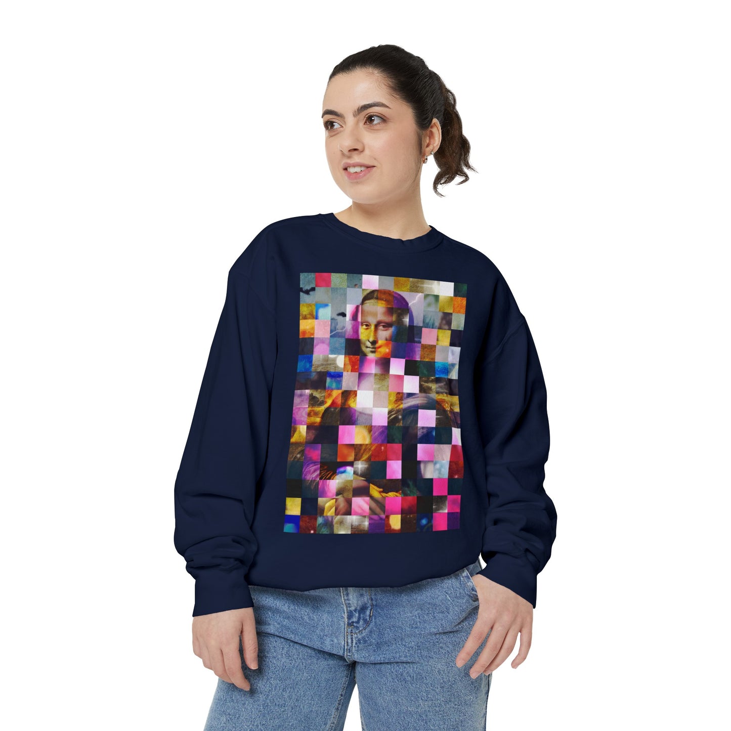 Mona Lisa (In Lights): Luxurious Unisex Garment-Dyed Sweatshirt