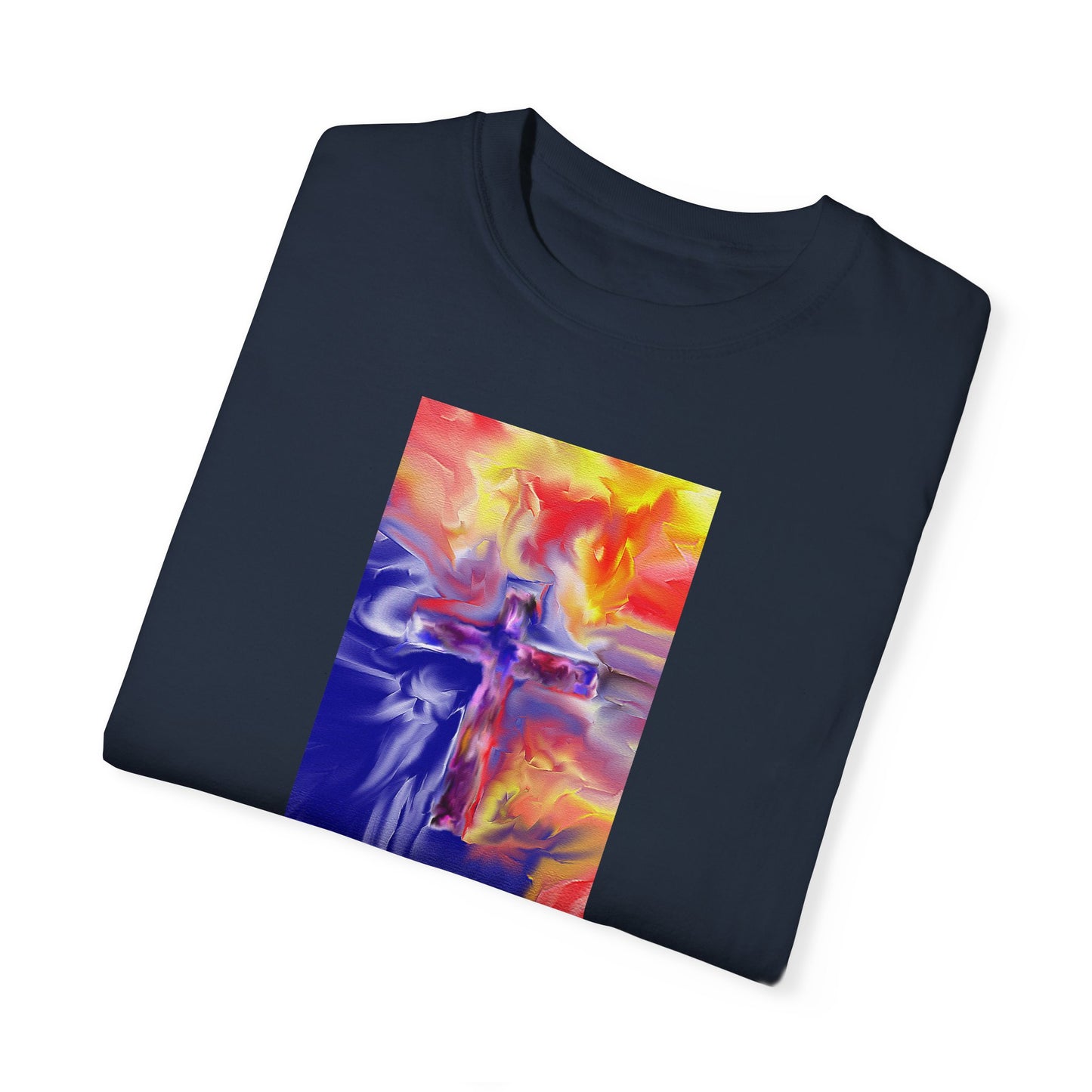 “Golden Rainbow - Spiritual Art Unisex Dyed T-Shirt – Comfort Colors 1717"