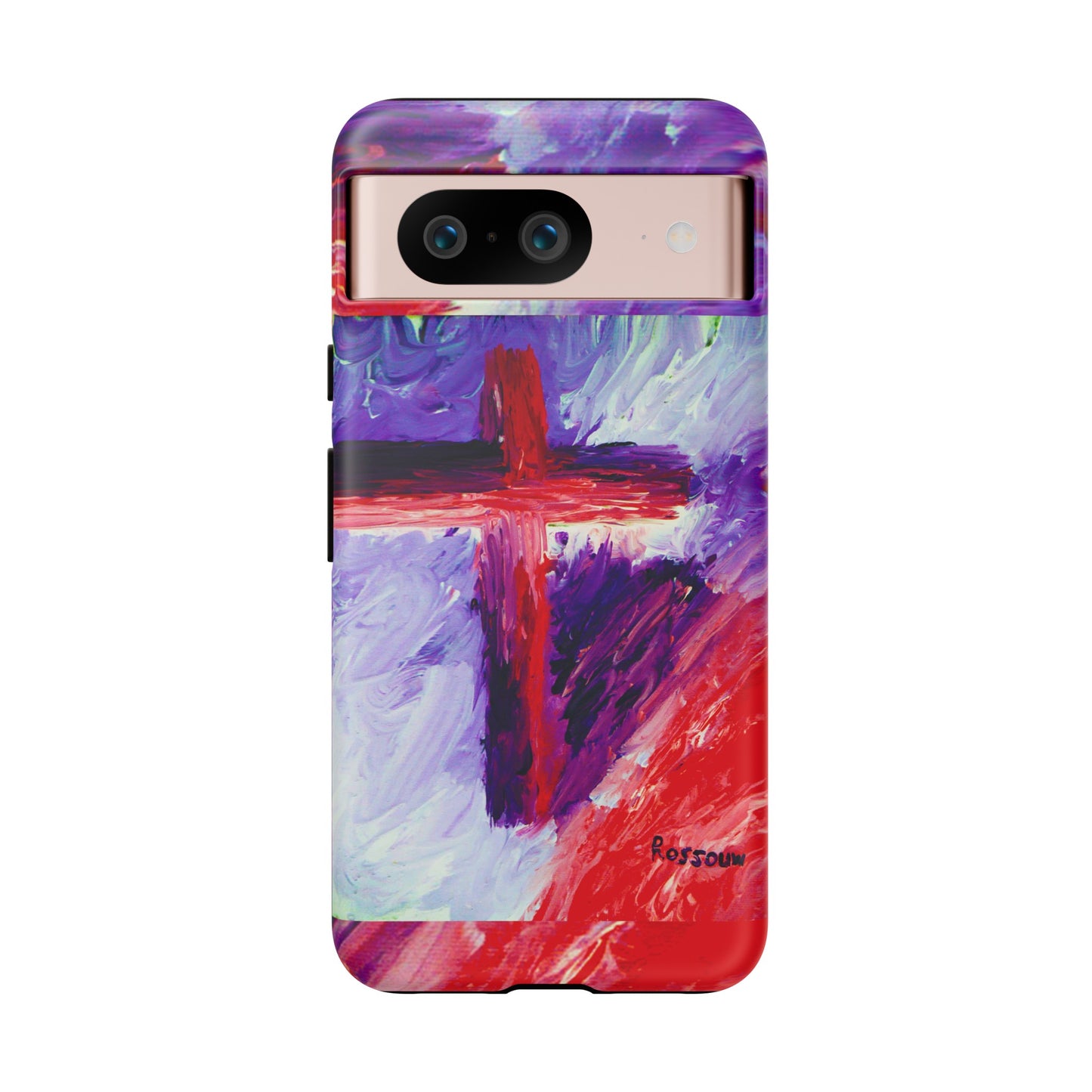 "Candy Skies - Divine Cross Protective Phone Case – Dual Layer Protection"