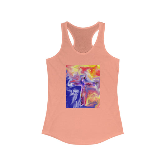 Women's Ideal Racerback Tank. "Candy Skies" - Cross Painting by Rossouw