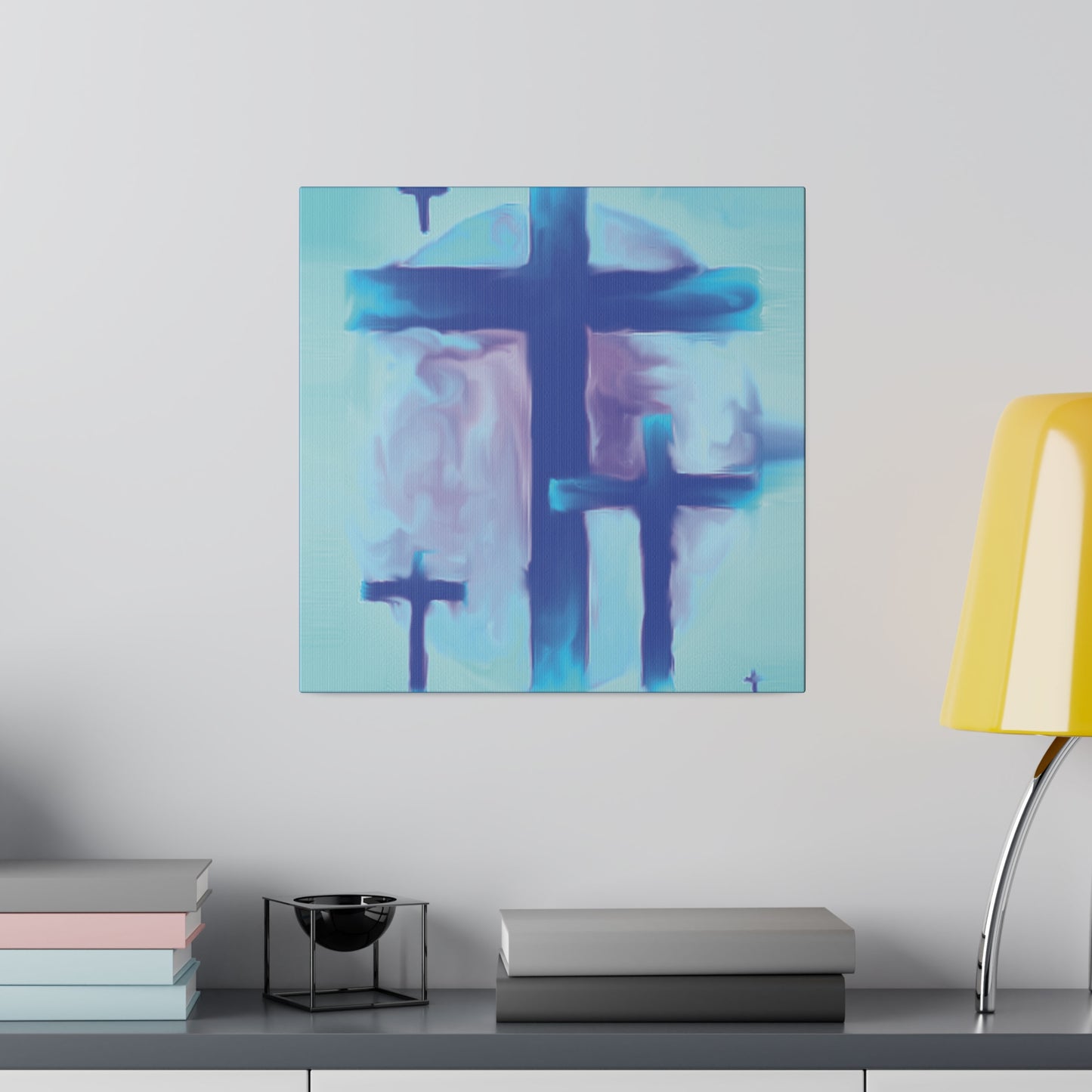 "Powerful Cross Painting - Inspirational Art by Rossouw on Matte Canvas"