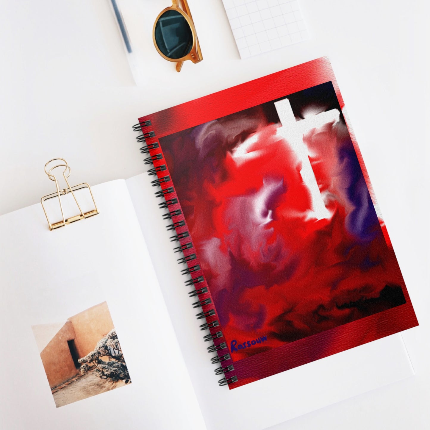 "Above The Light - Prayer Journal - Spiral Cross Art Notebook