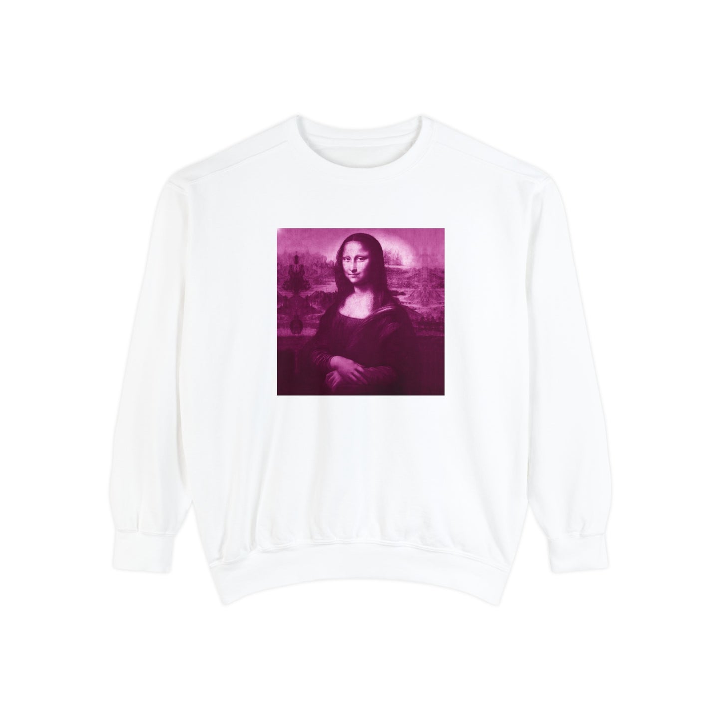 Mona Lisa (Pink): Luxurious Unisex Garment-Dyed Sweatshirt