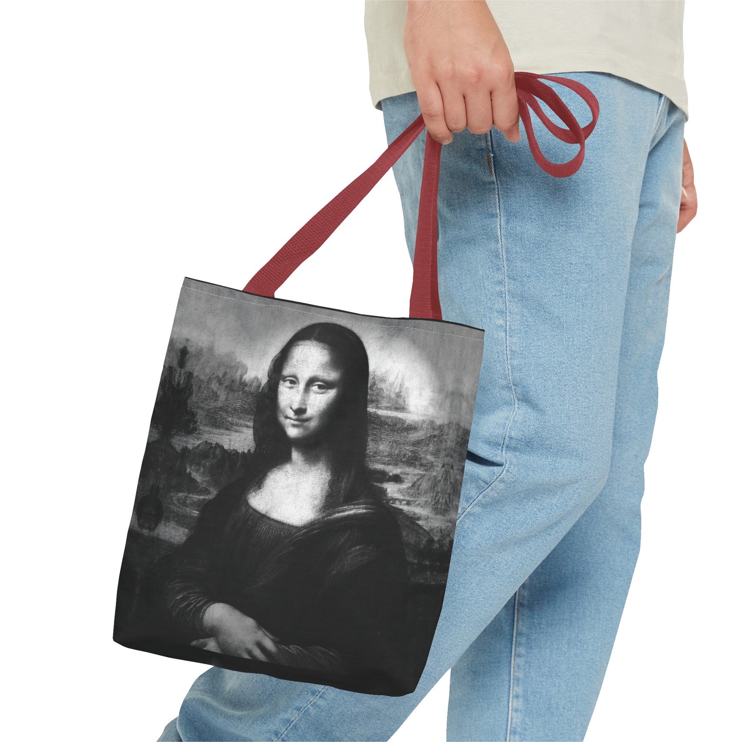 Mona Lisa (B&W) Tote Bags - Designer Fashion Accessory