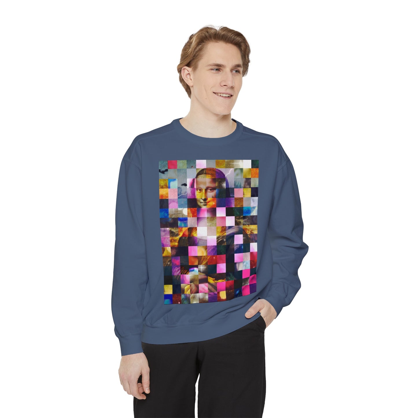 Mona Lisa (In Lights): Luxurious Unisex Garment-Dyed Sweatshirt