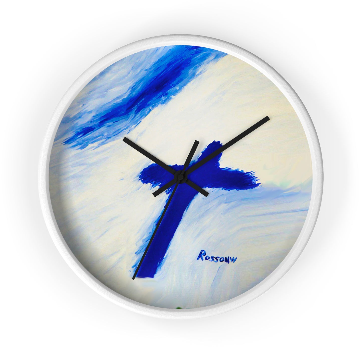 “Songbird - Inspirational Cross Art Wall Clock by Rossouw"