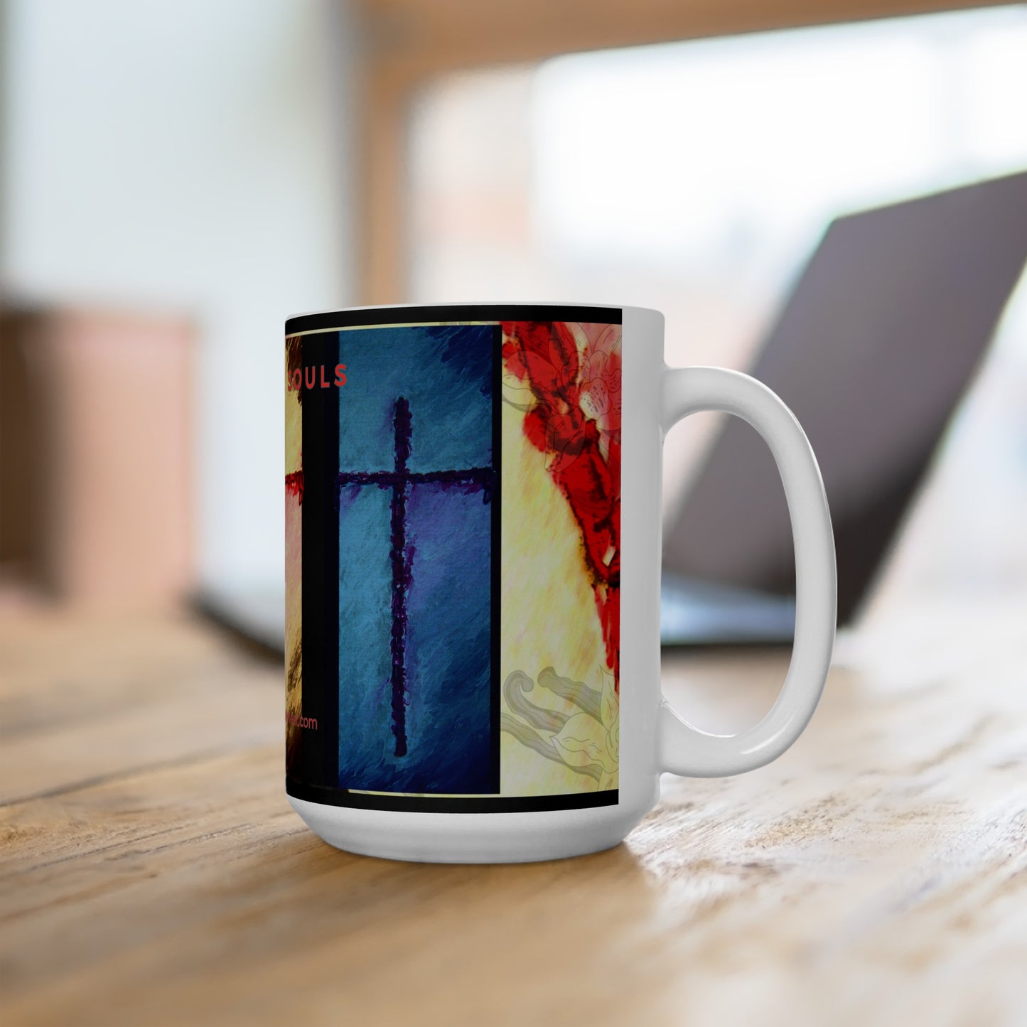 “Three Souls - Inspirational Coffee Mugs – Cross Art (11oz, 15oz)"