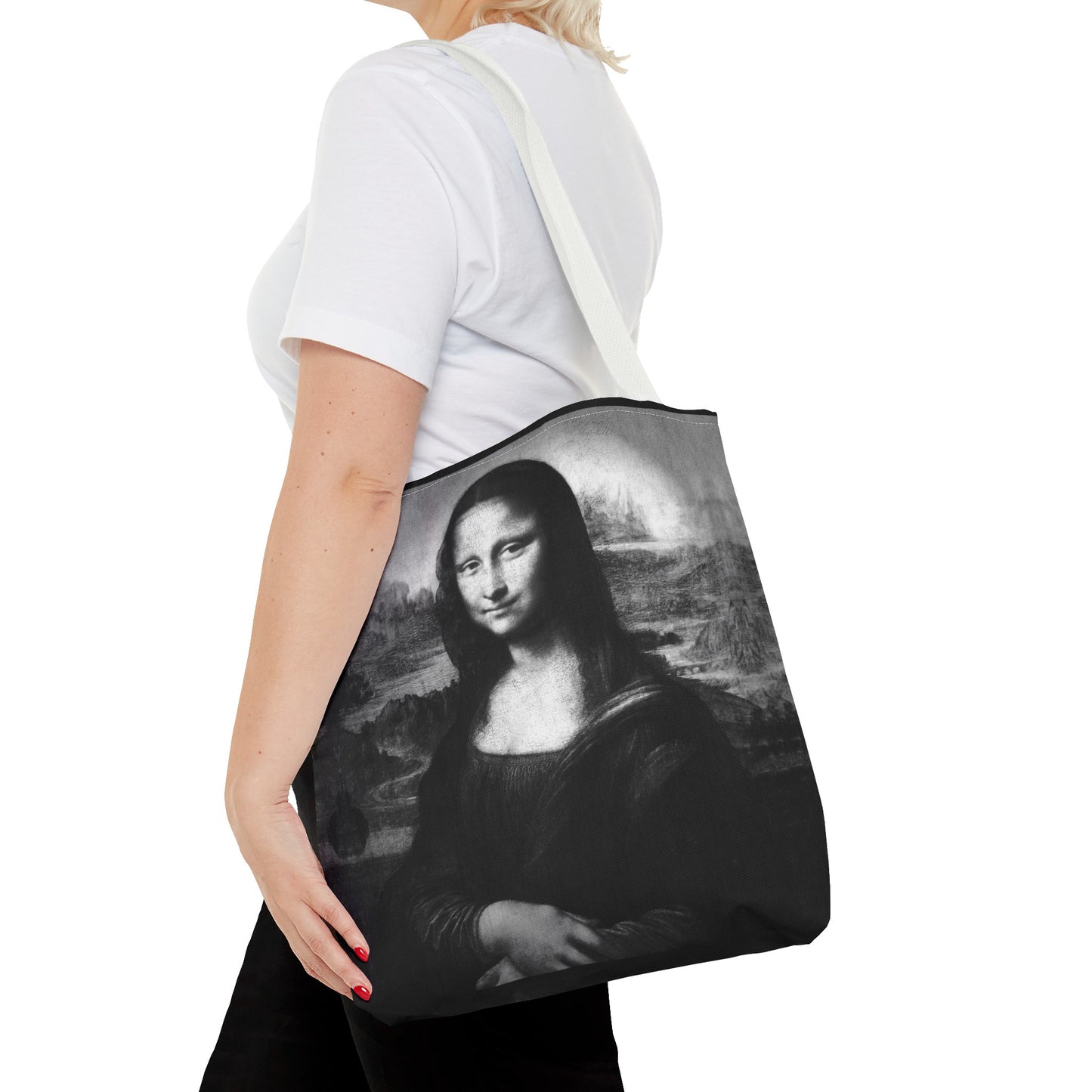 Mona Lisa (B&W) Tote Bags - Designer Fashion Accessory