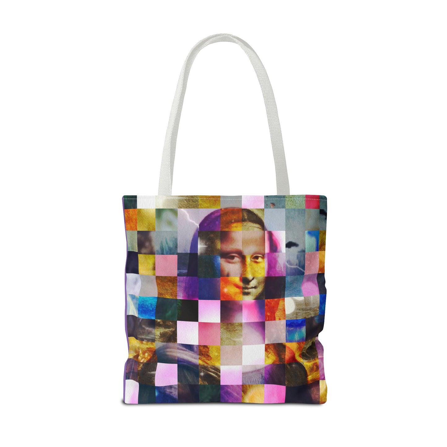 Mona Lisa (In Lights) Tote Bags - Vibrant Designer Fashion with Iconic Artistry