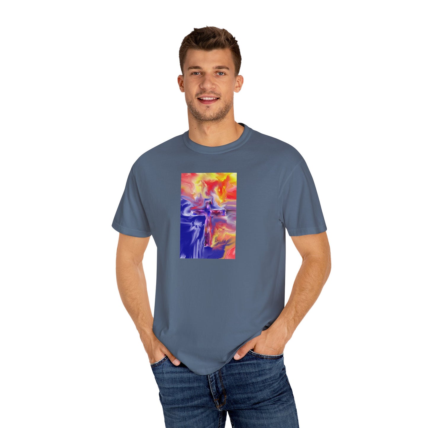 “Golden Rainbow - Spiritual Art Unisex Dyed T-Shirt – Comfort Colors 1717"