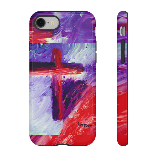 "Candy Skies - Divine Cross Protective Phone Case – Dual Layer Protection"