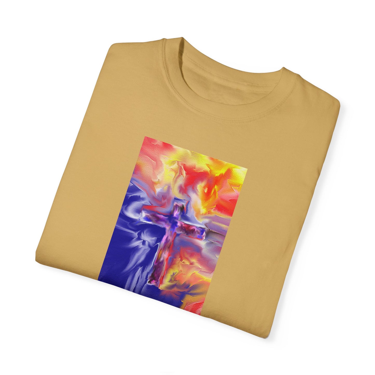 “Golden Rainbow - Spiritual Art Unisex Dyed T-Shirt – Comfort Colors 1717"